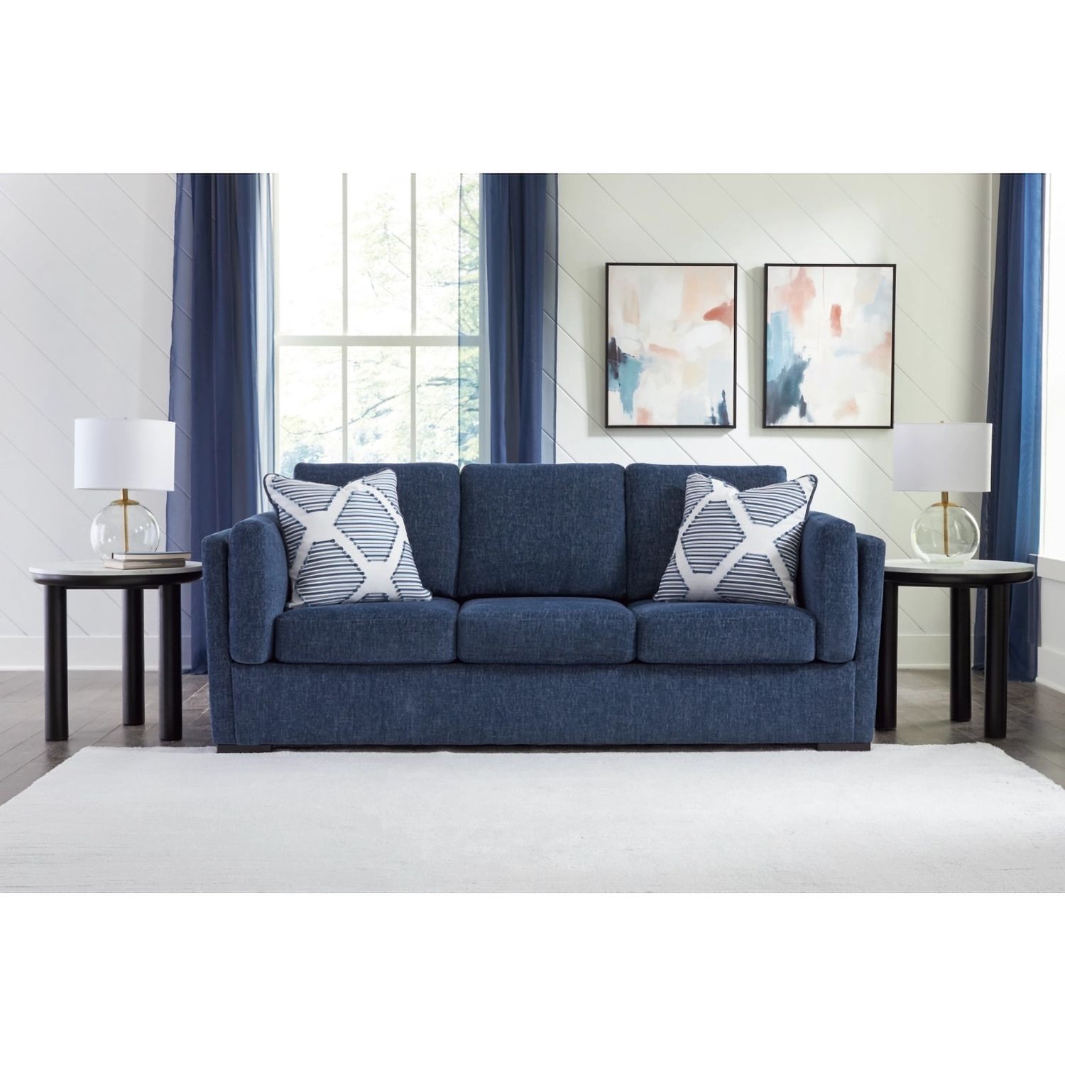 Evansley Living Room Set In Navy 54502U2