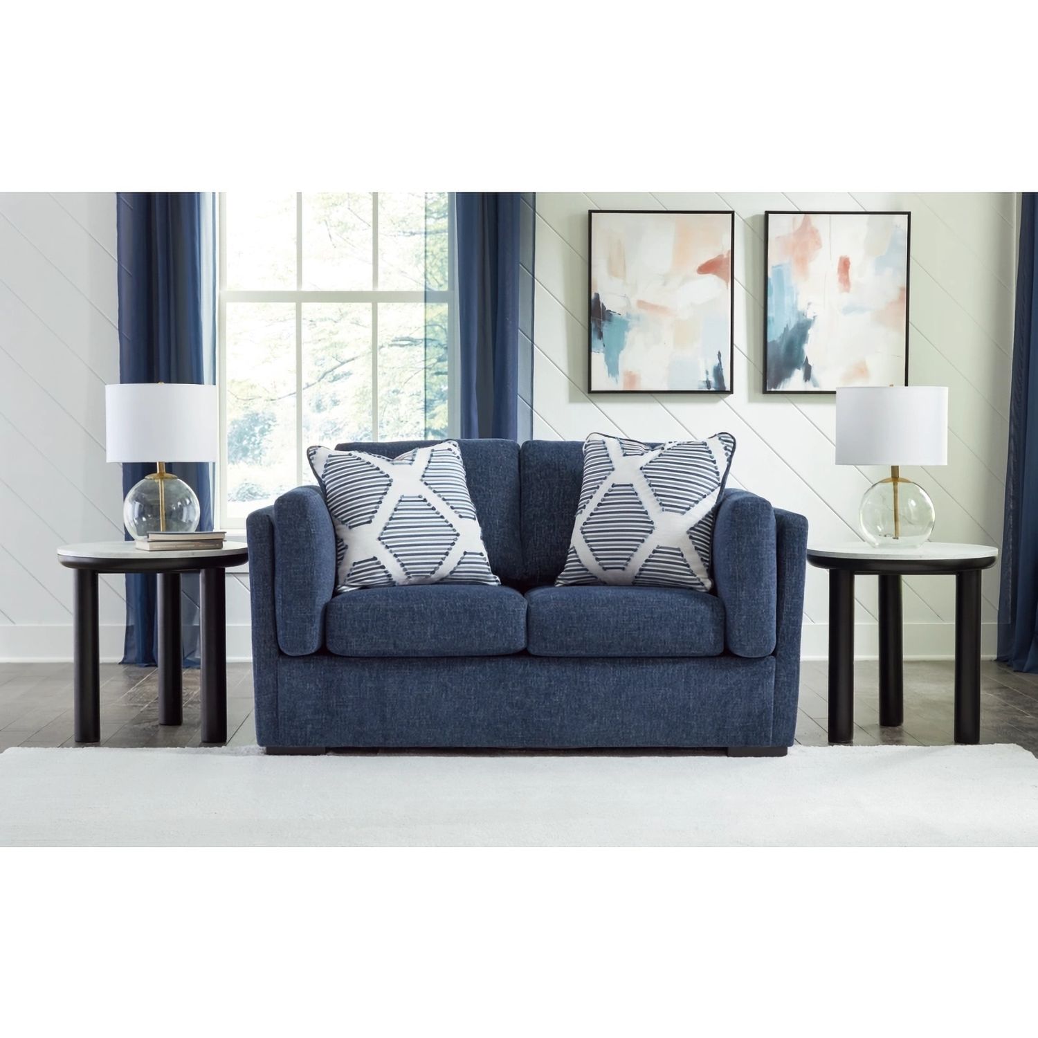 Evansley Living Room Set In Navy 54502U2