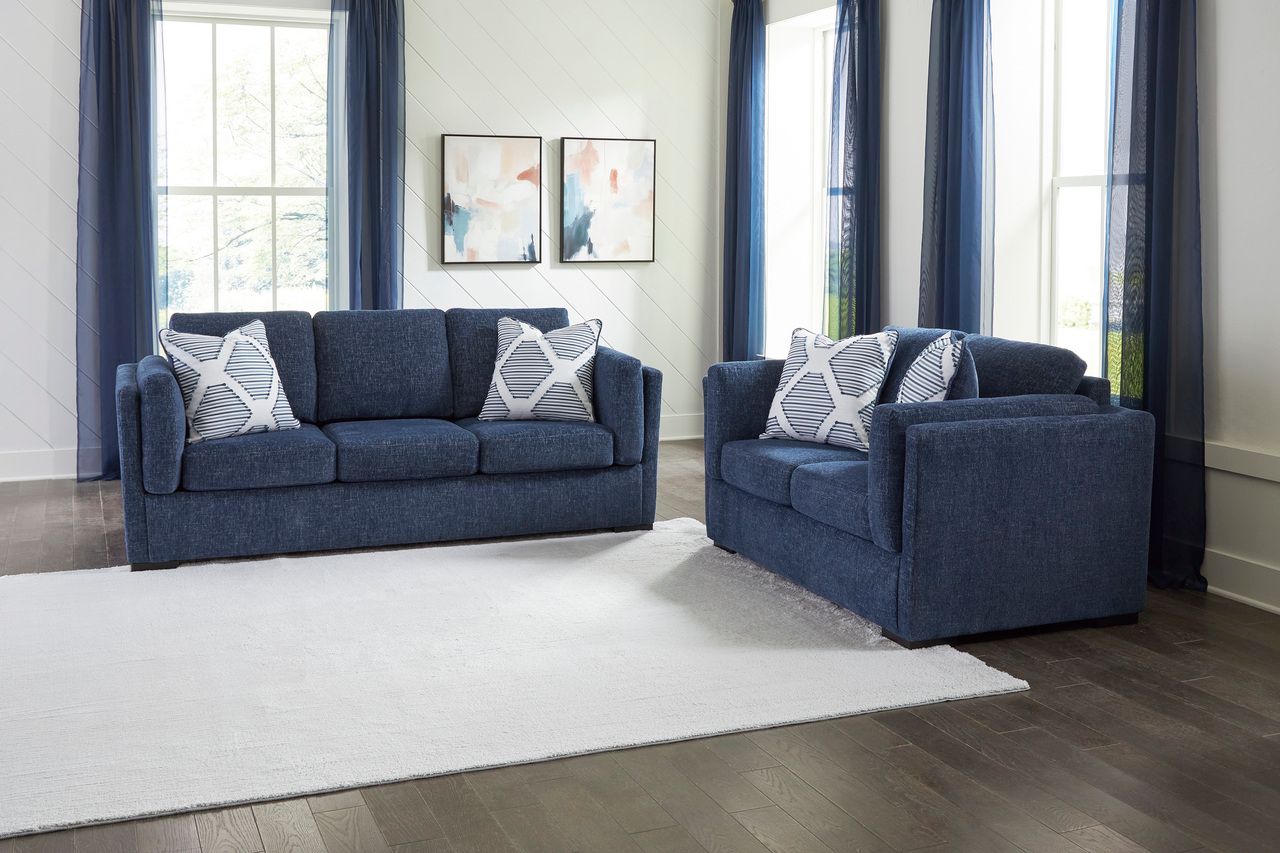 Evansley Living Room Set In Navy 54502U2