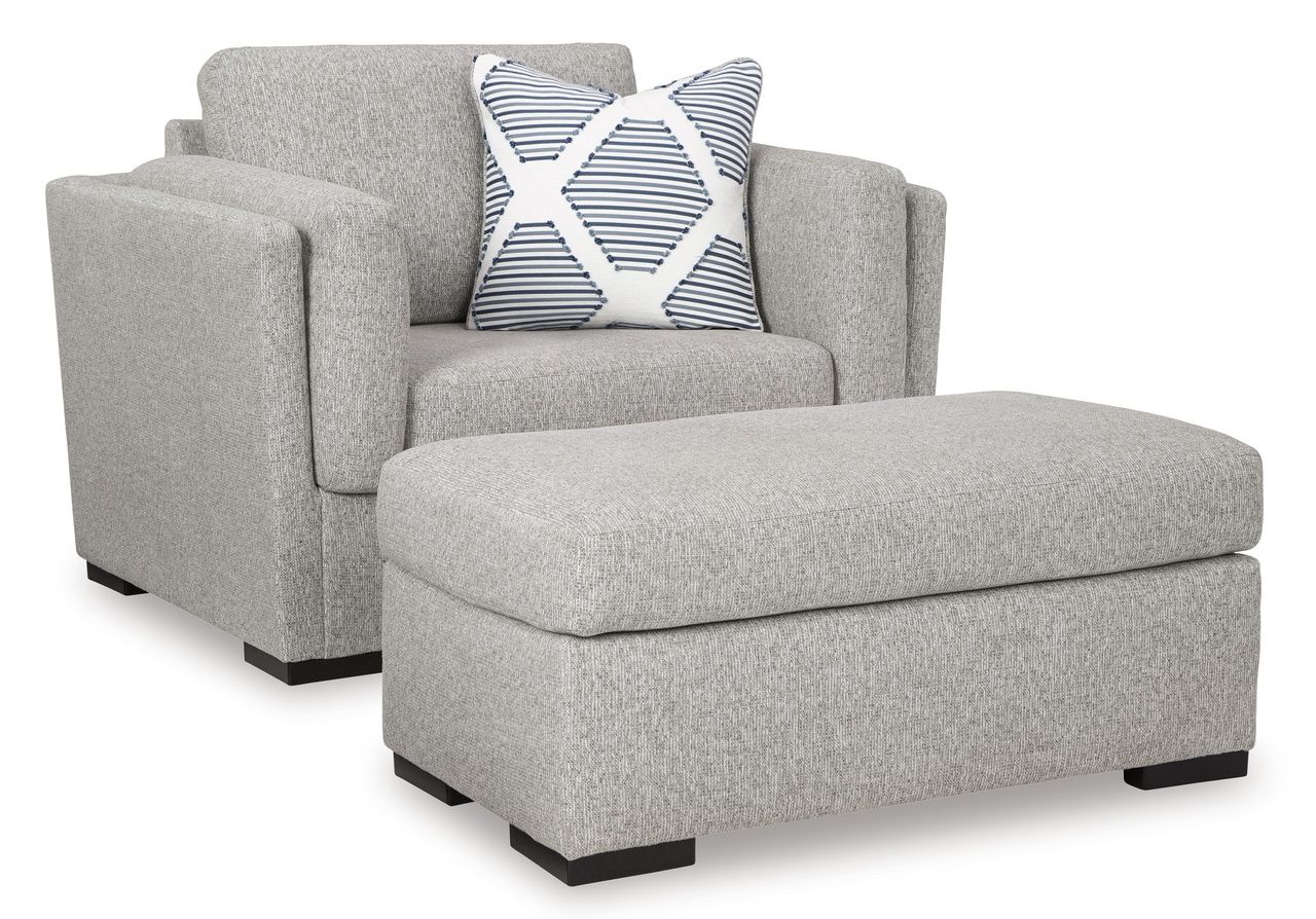 Evansley Ottoman In Pewter 5450314