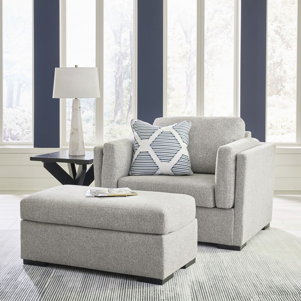 Evansley Ottoman In Pewter 5450314