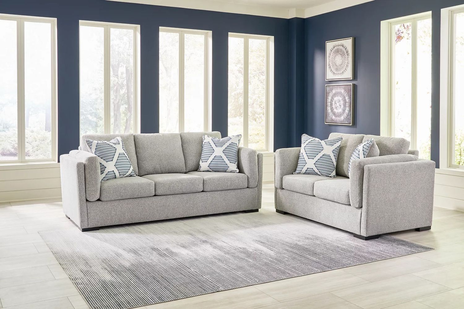 Evansley Living Room Set In Pewter 54503U2