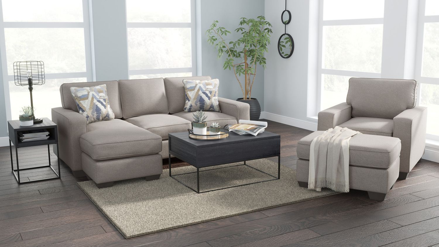 Greaves Sofa Chaise In Stone 5510418