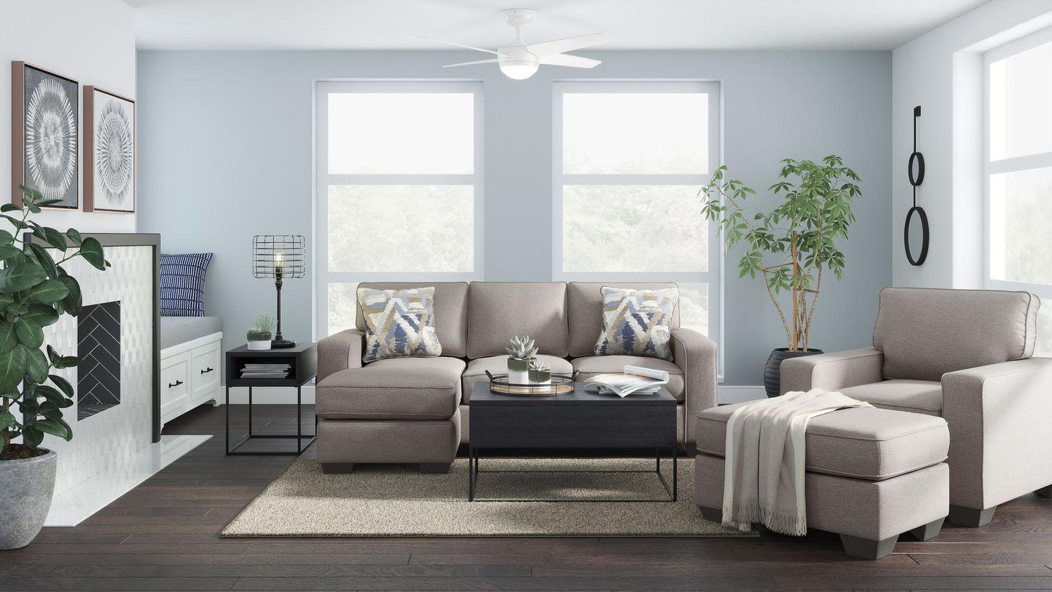 Greaves Sofa Chaise In Stone 5510418
