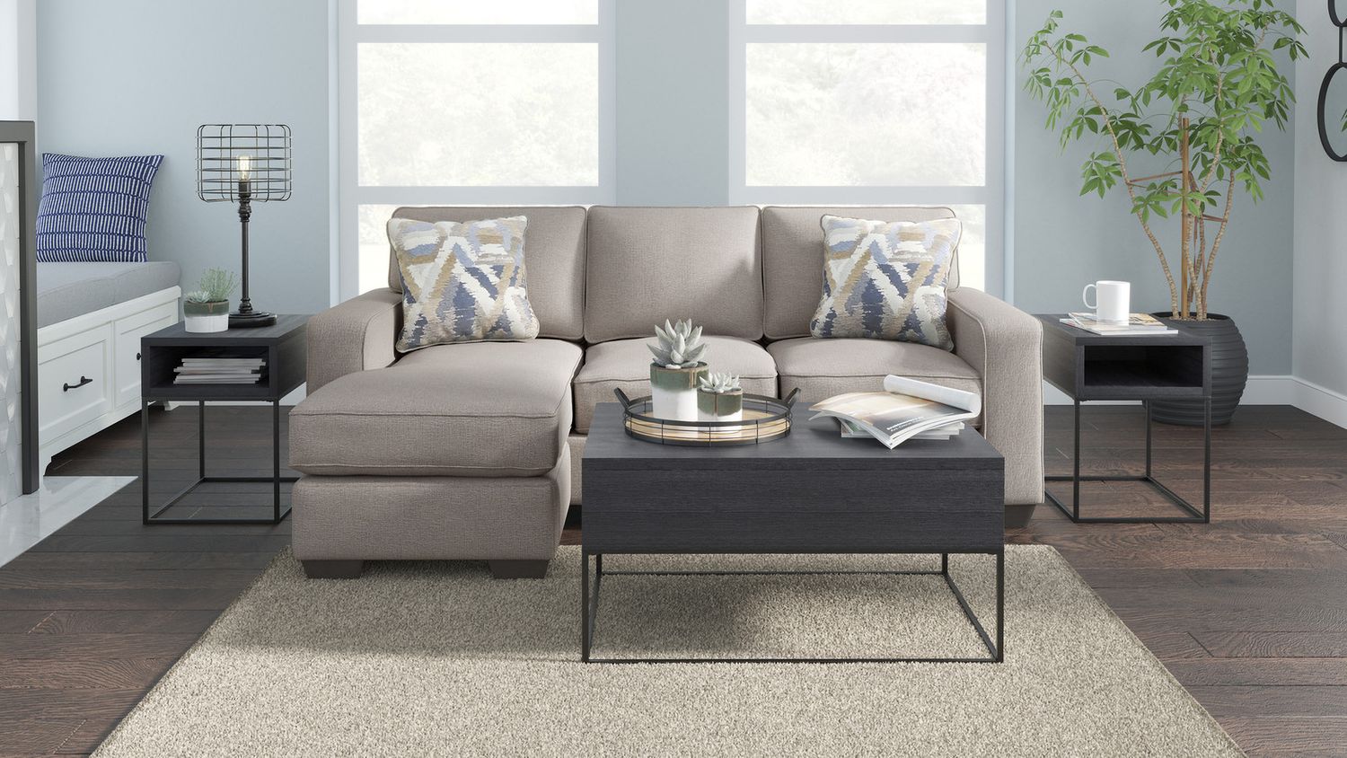 Greaves Sofa Chaise In Stone 5510418