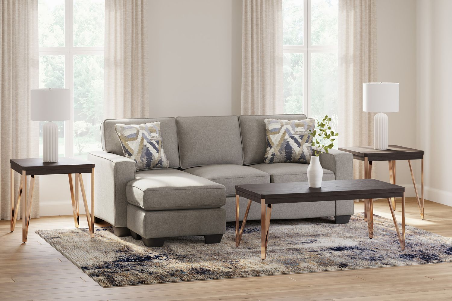 Greaves Sofa Chaise In Stone 5510418