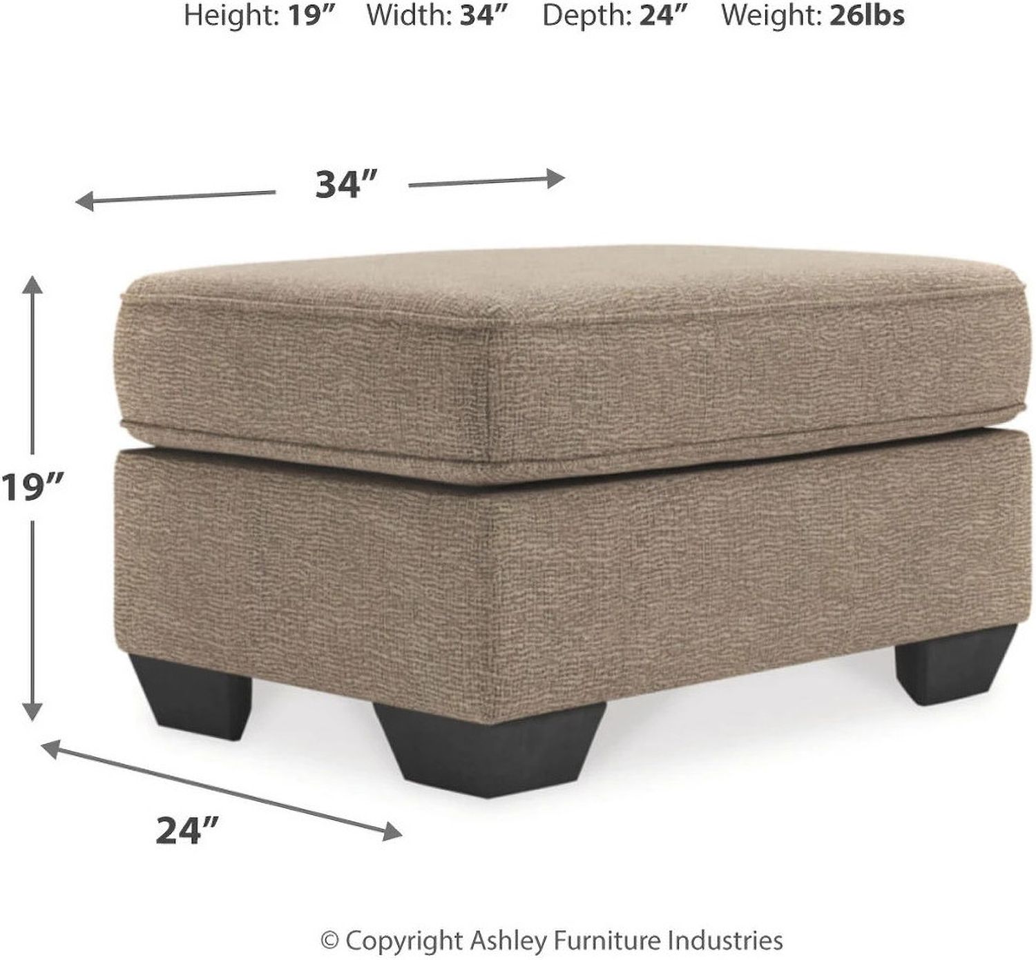 Greaves Ottoman In Driftwood 5510514