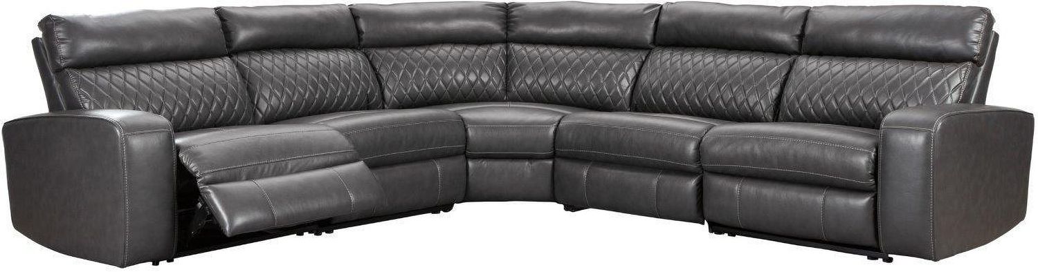Samperstone 5-Piece Power Reclining Sectional In Gray 55203S1