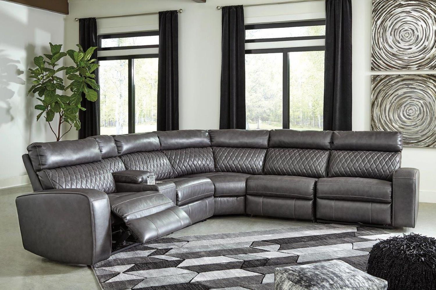 Samperstone 6-Piece Power Reclining Sectional In Gray 55203S2