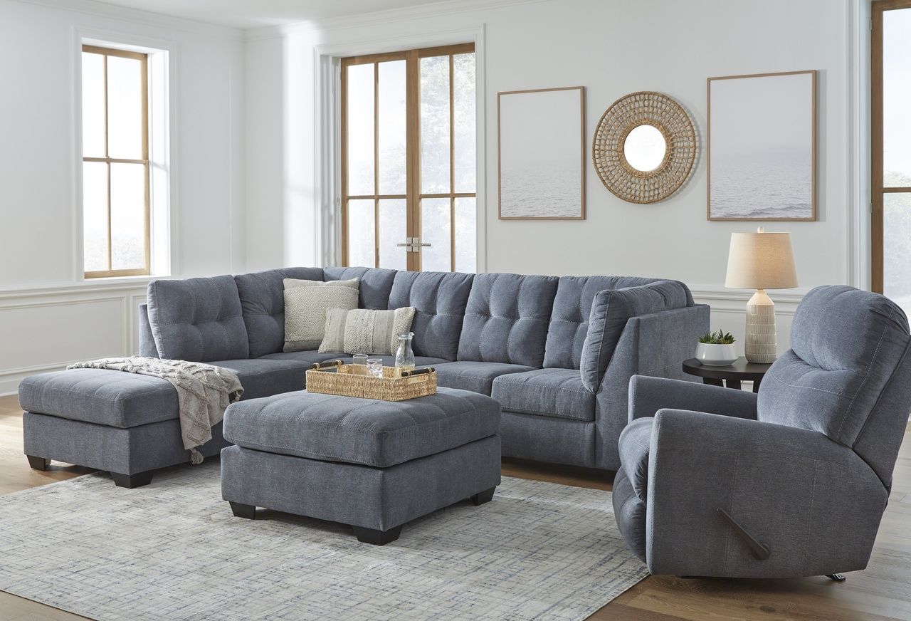 Marelton Oversized Accent Ottoman In Denim 5530308