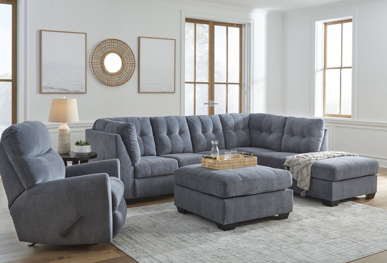 Marelton Oversized Accent Ottoman In Denim 5530308