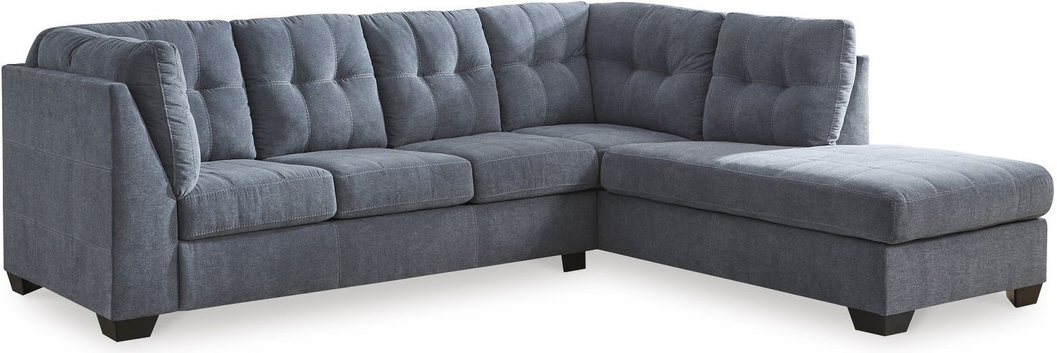 Marrelton 2-Piece RAF Sectional With Chaise In Denim 55303S2