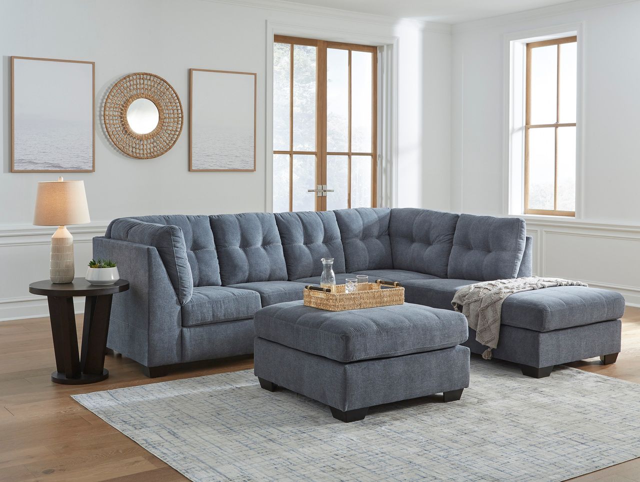 Marrelton 2-Piece RAF Sectional With Chaise In Denim 55303S2
