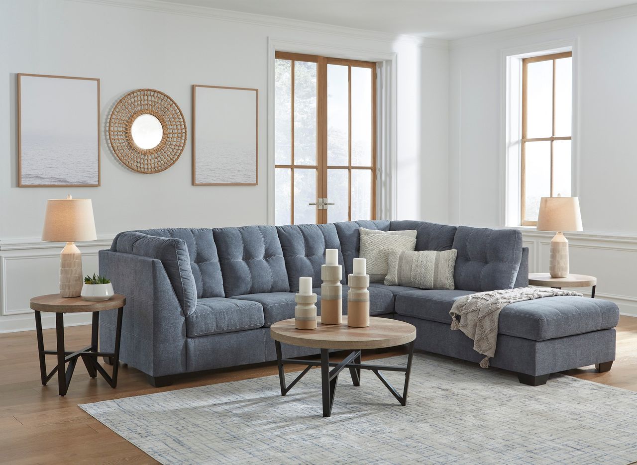 Marrelton 2-Piece RAF Sectional With Chaise In Denim 55303S2