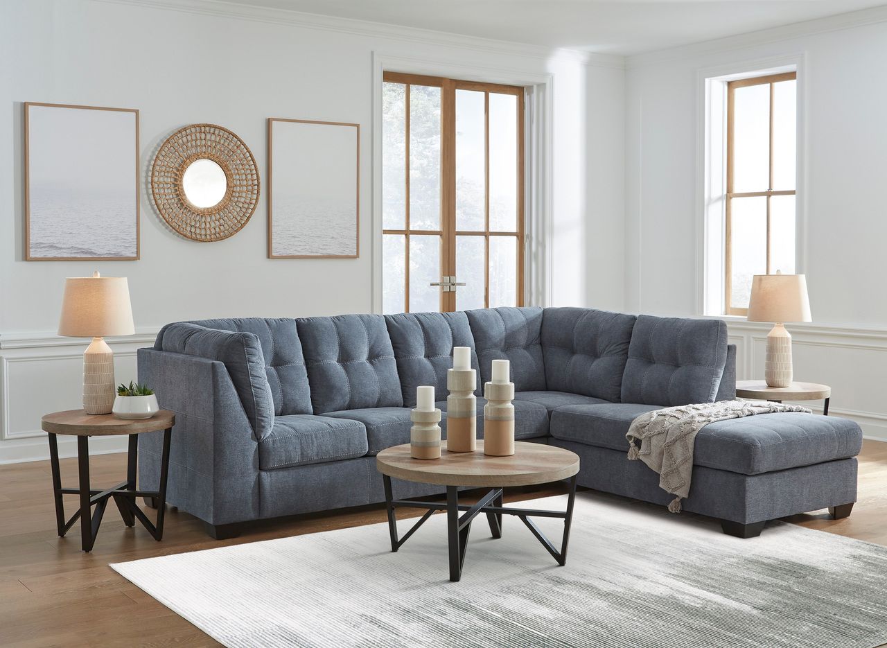 Marrelton 2-Piece RAF Sectional With Chaise In Denim 55303S2