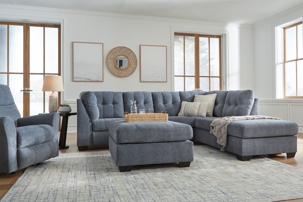 Marrelton 2-Piece RAF Sectional With Chaise In Denim 55303S2