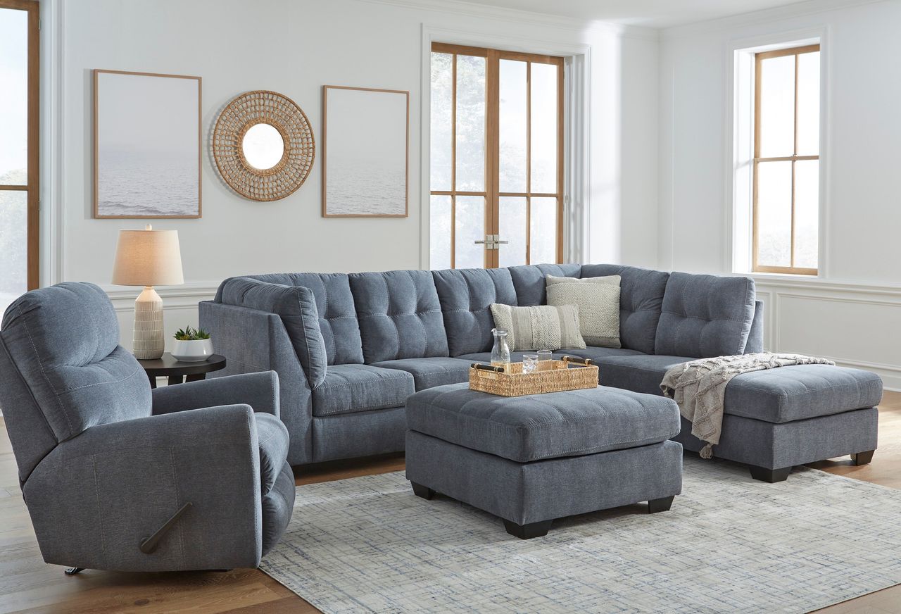 Marrelton 2-Piece RAF Sectional With Chaise In Denim 55303S2