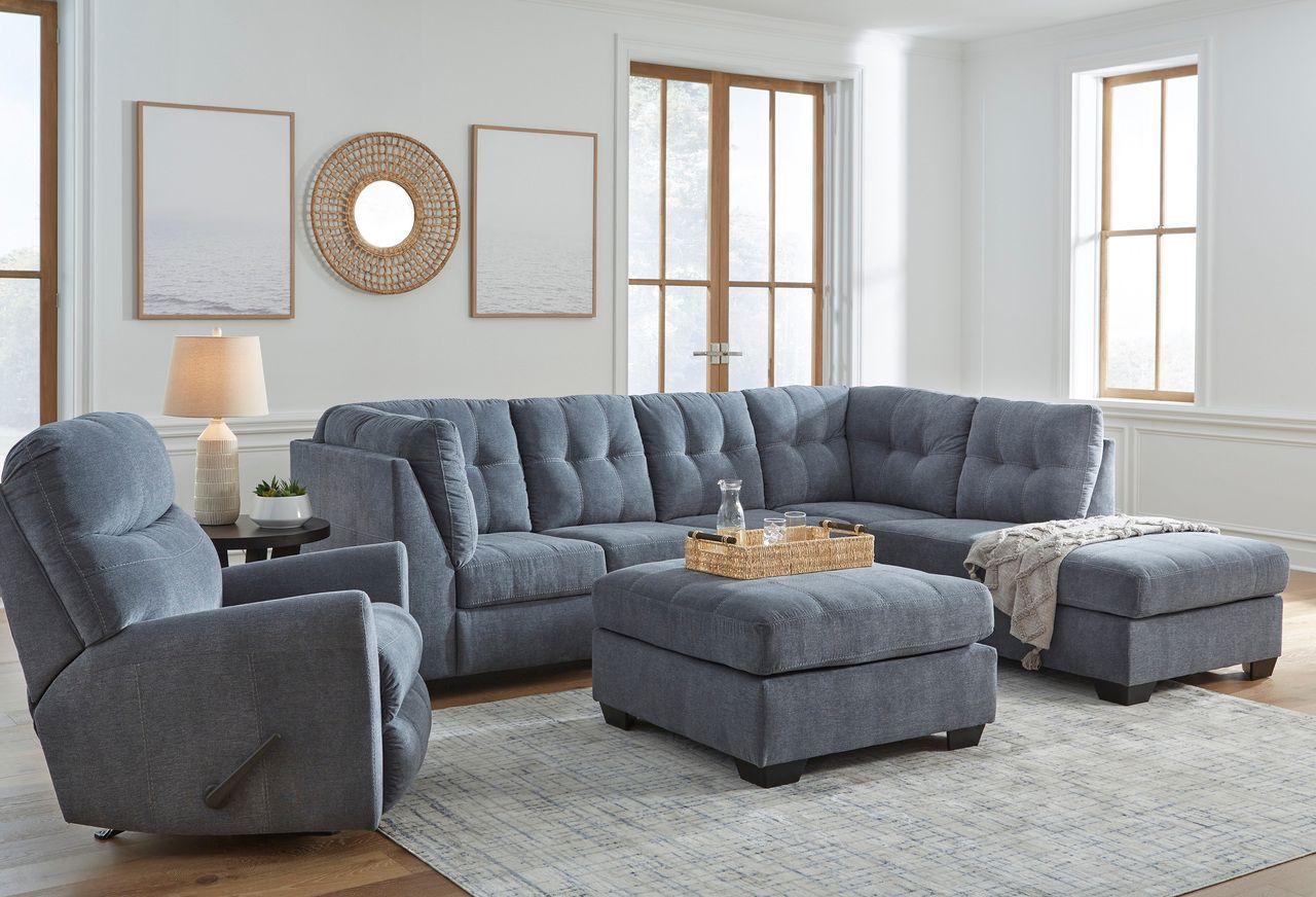 Marrelton 2-Piece RAF Sectional With Chaise In Denim 55303S2