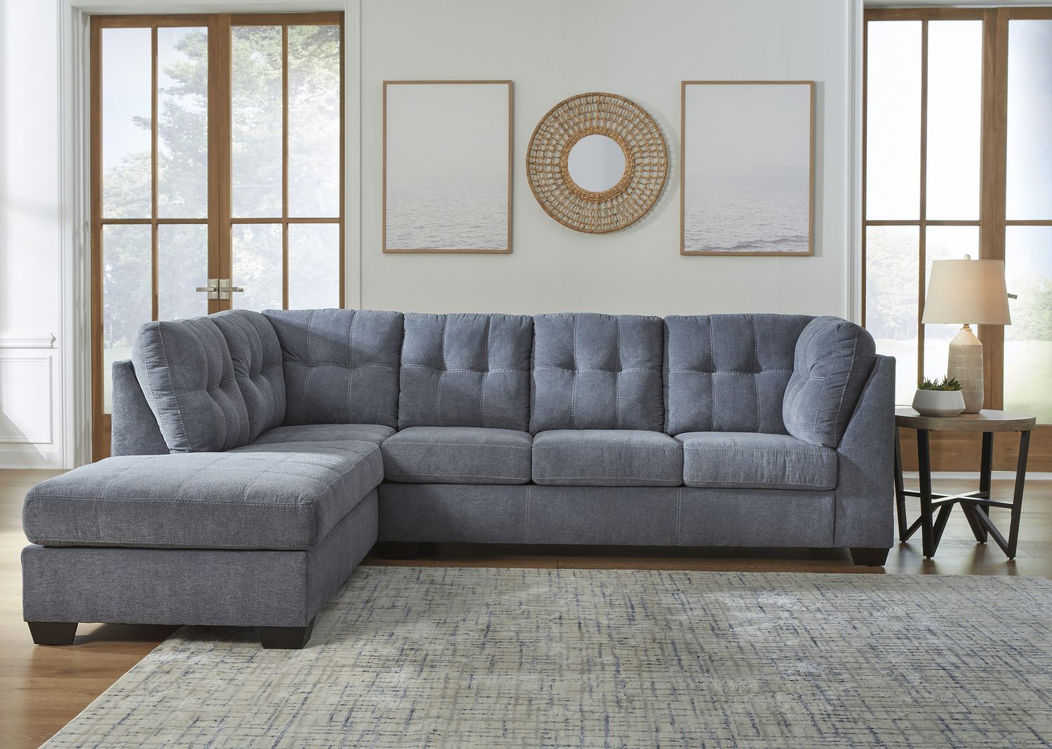 Marleton 2-Piece LAF Sleeper Sectional With Chaise In Denim 55303S3