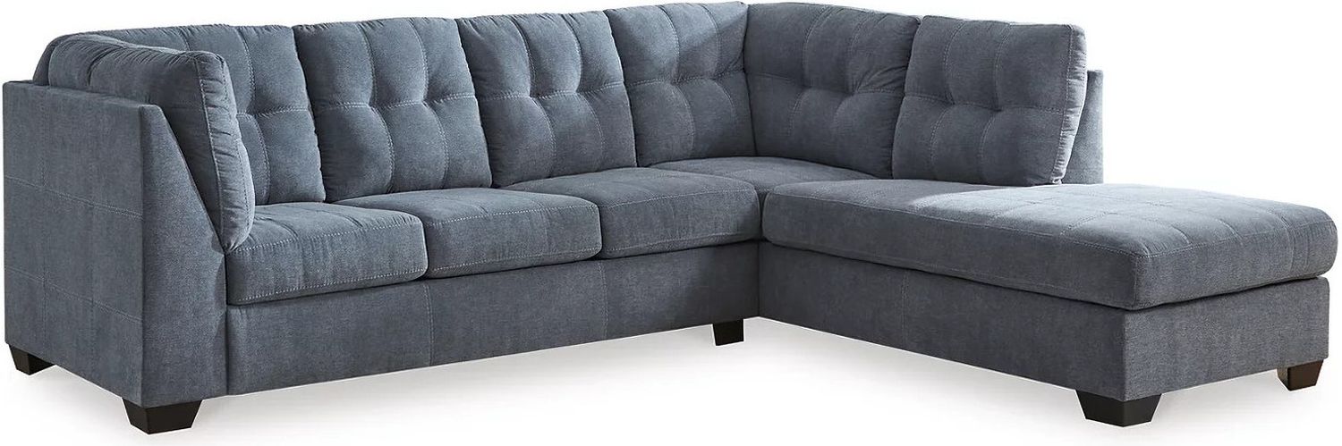Marleton 2-Piece RAF Sleeper Sectional With Chaise In Denim 55303S4