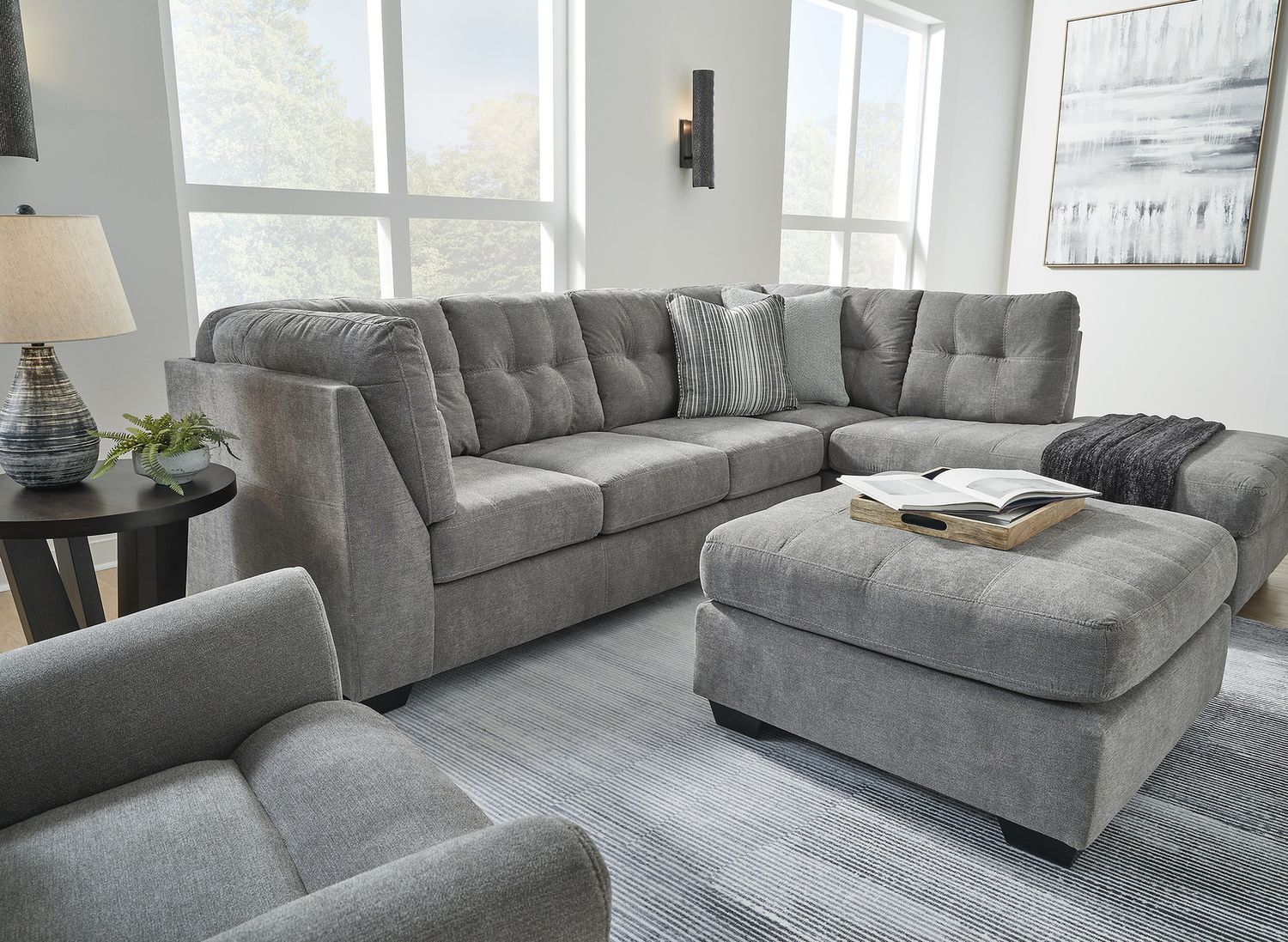 Marelton Oversized Accent Ottoman In Gray 5530508