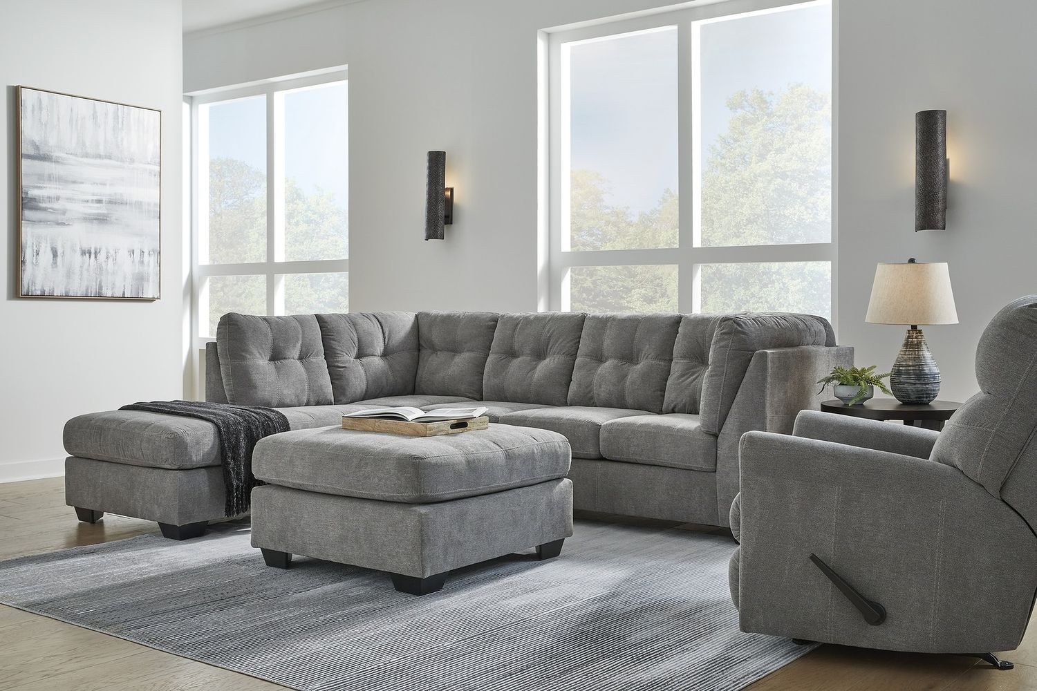 Marelton Oversized Accent Ottoman In Gray 5530508