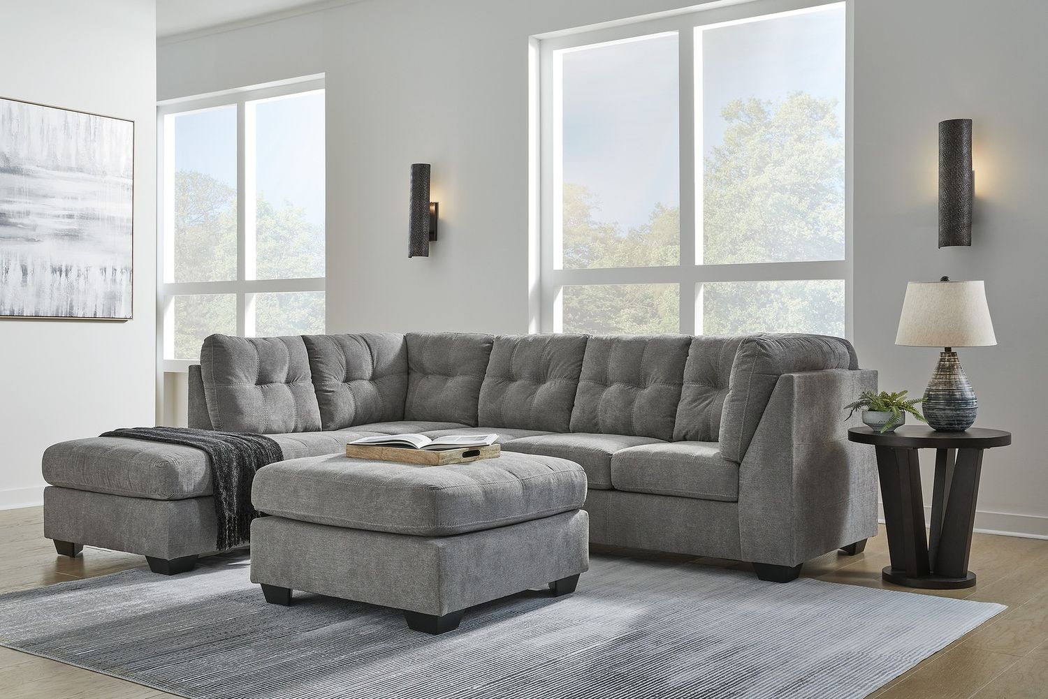 Marelton Oversized Accent Ottoman In Gray 5530508