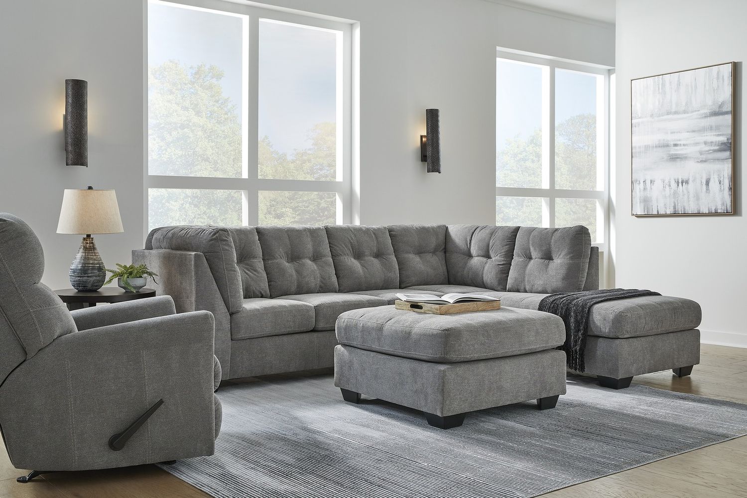 Marelton Oversized Accent Ottoman In Gray 5530508