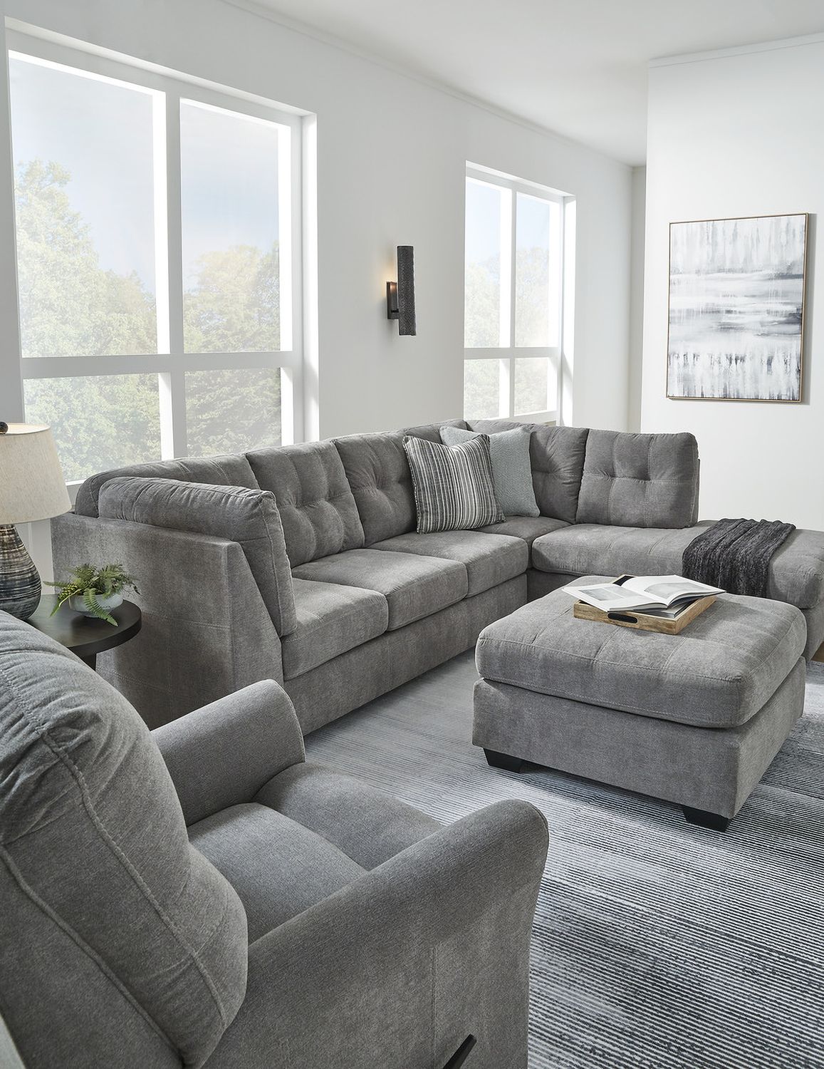 Marelton Oversized Accent Ottoman In Gray 5530508