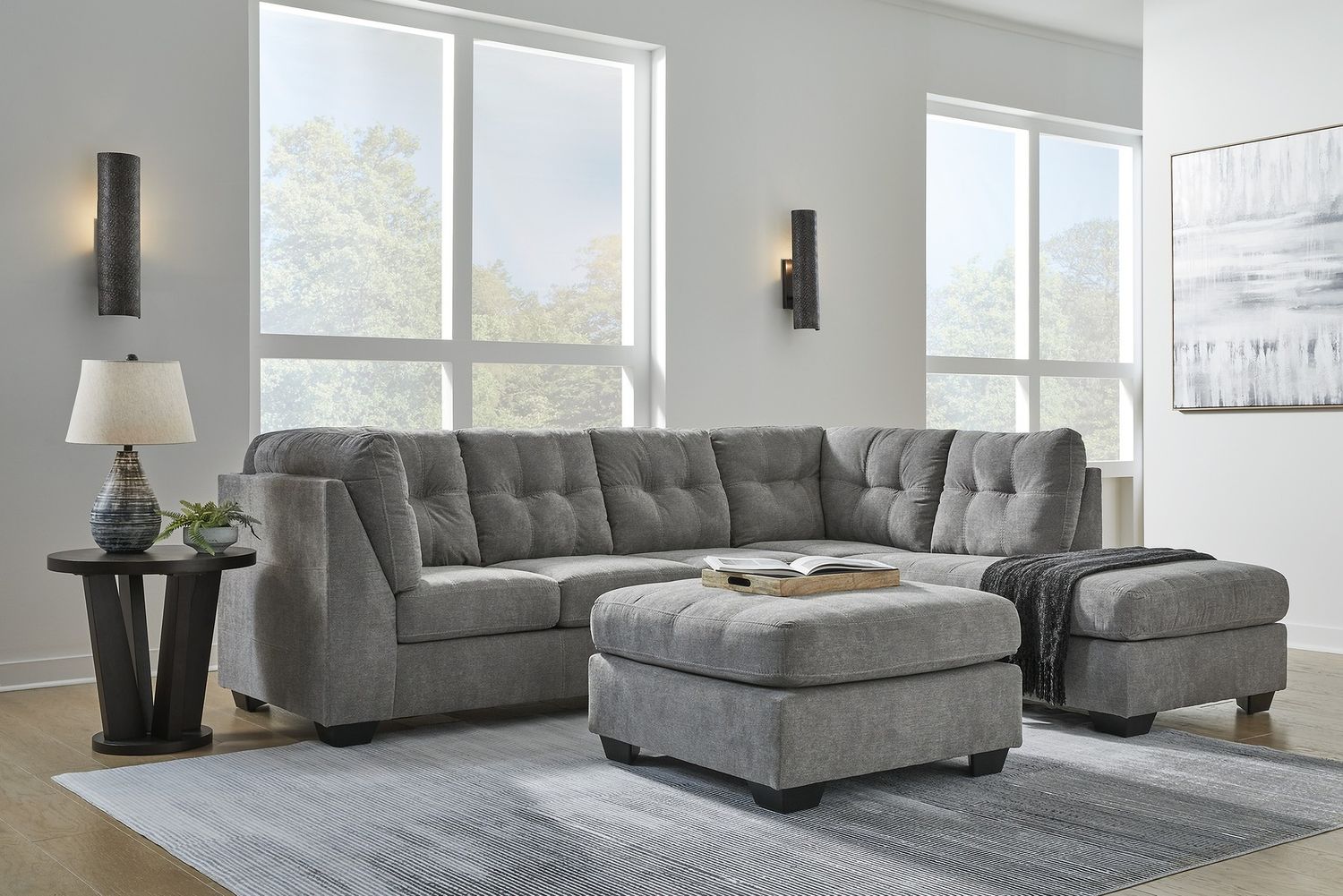 Marelton Oversized Accent Ottoman In Gray 5530508