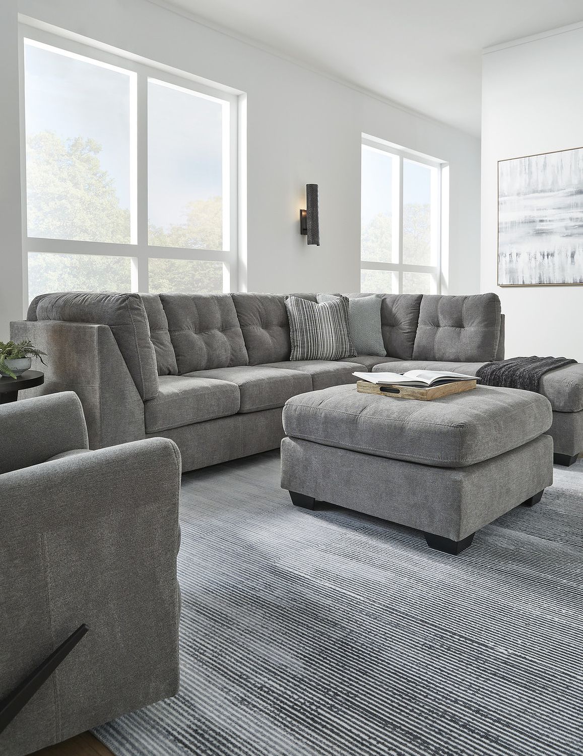 Marelton Oversized Accent Ottoman In Gray 5530508