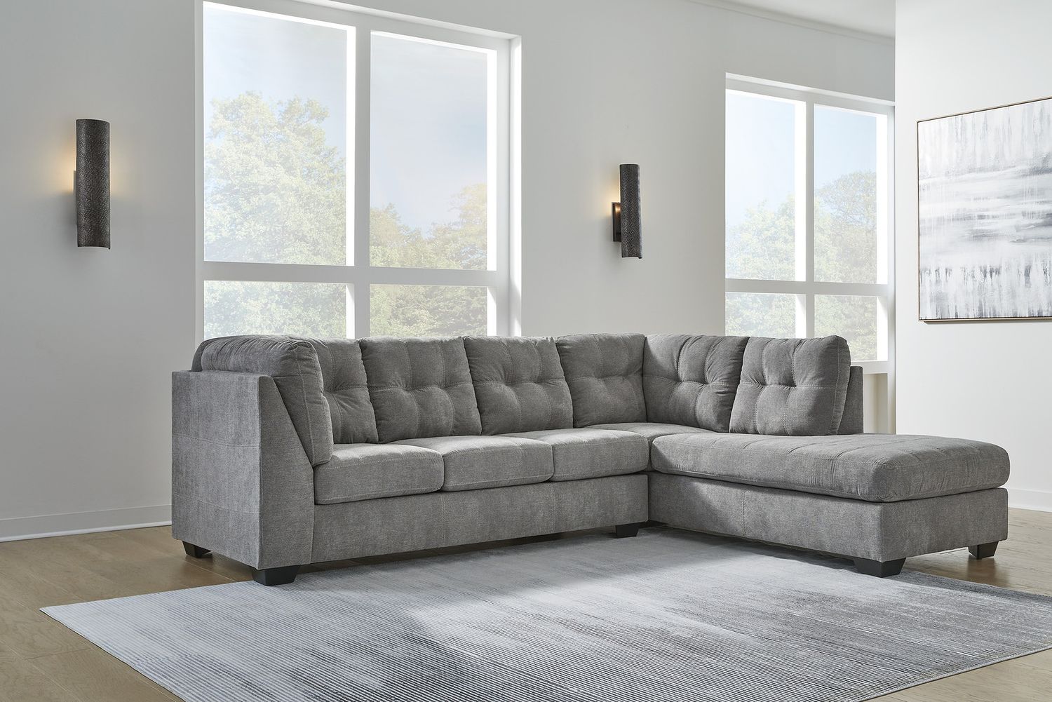 Marrelton 2-Piece RAF Sectional With Chaise In Gray 55305S2