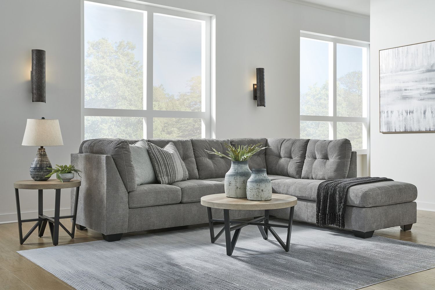 Marrelton 2-Piece RAF Sectional With Chaise In Gray 55305S2