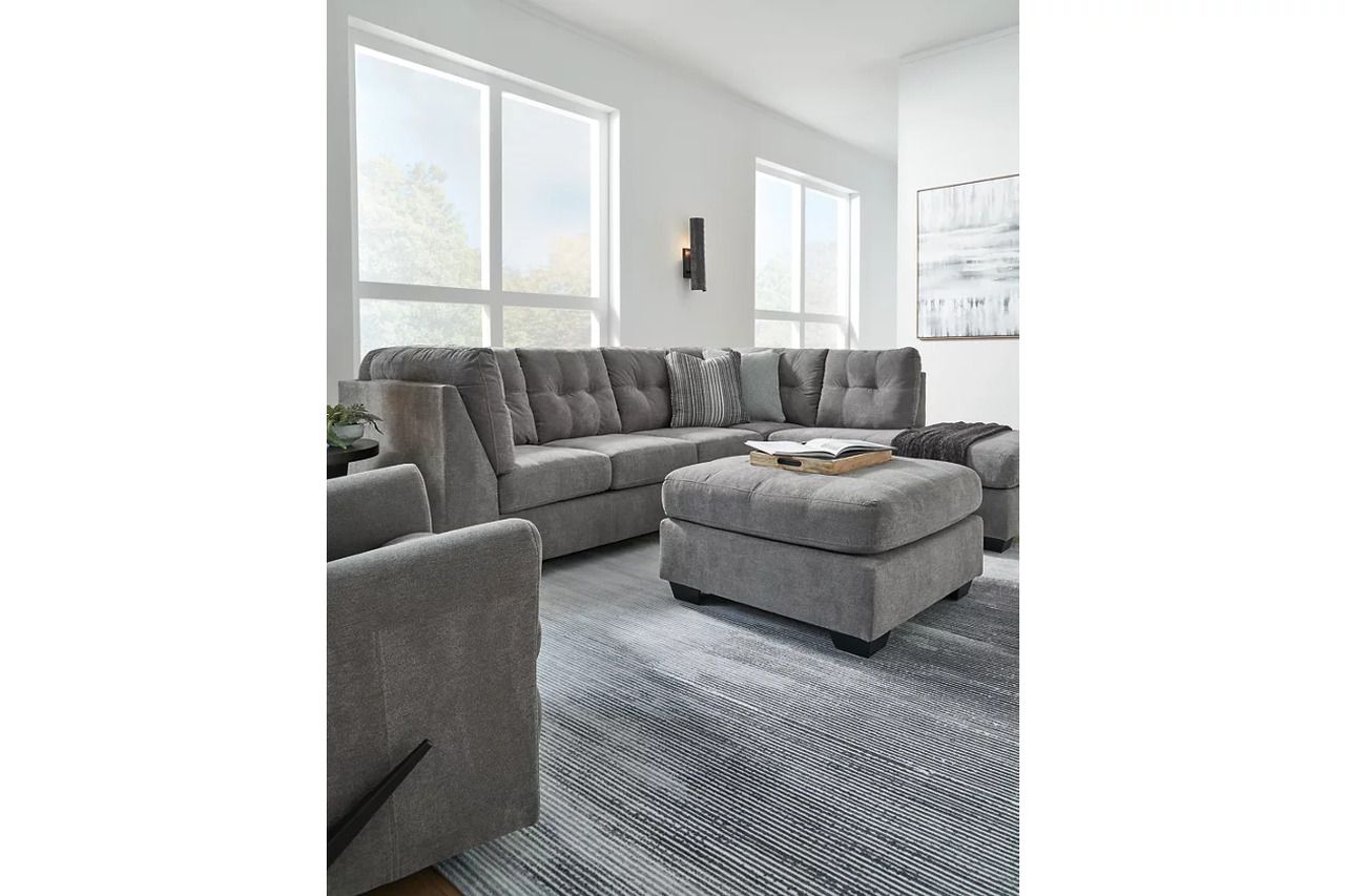 Marleton 2-Piece Sectional and Ottoman In Gray 55305U1