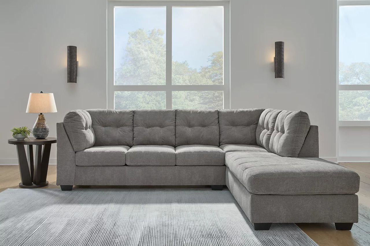 Marleton 2-Piece Sectional and Ottoman In Gray 55305U1