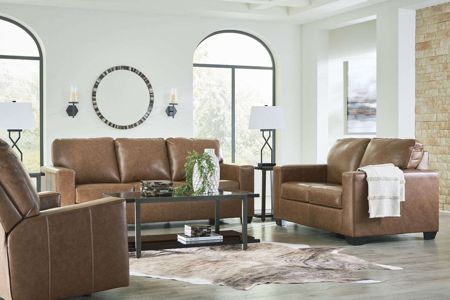 Bolsena Living Room Set In Caramel 55603U1