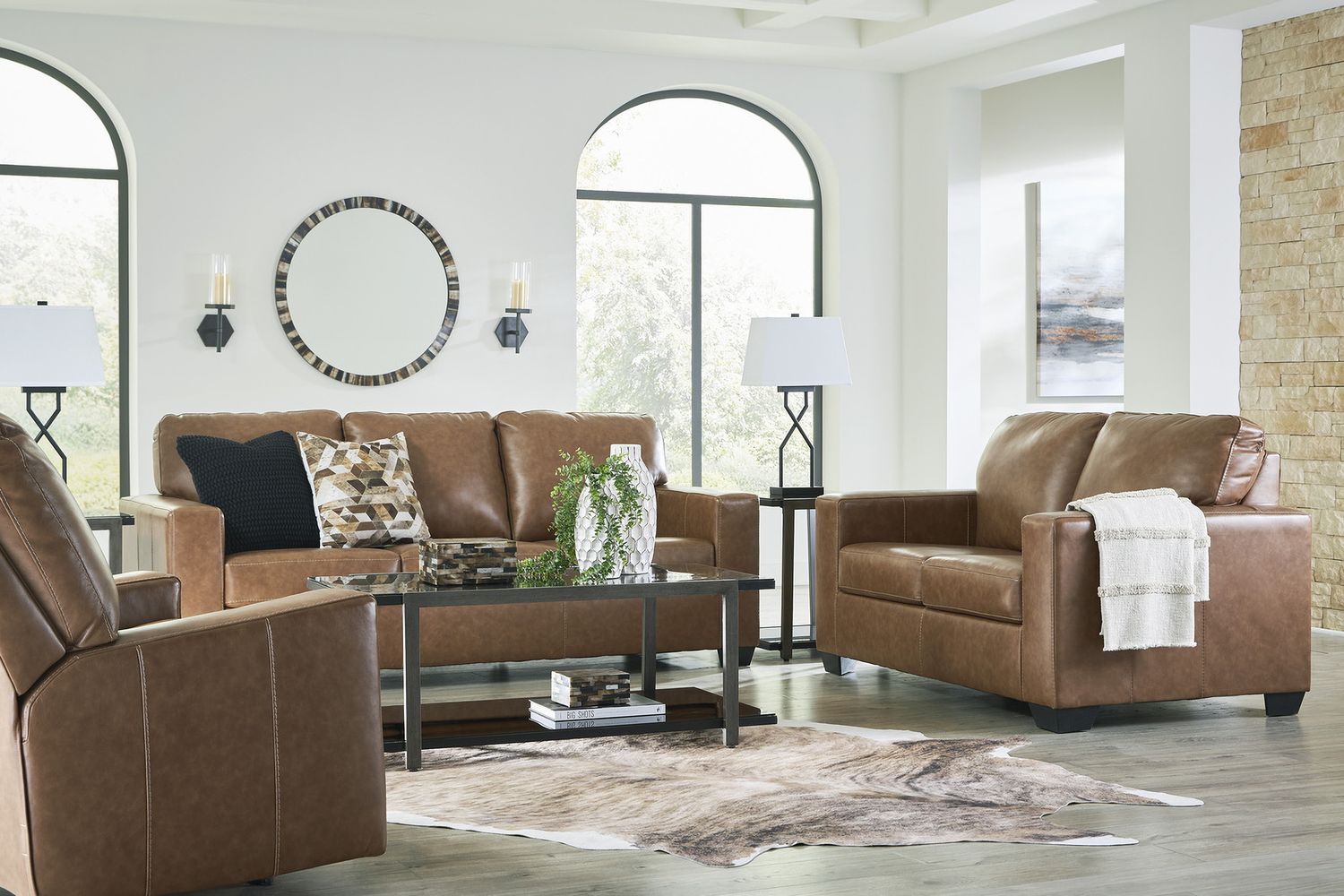 Bolsena Living Room Set In Caramel 55603U1