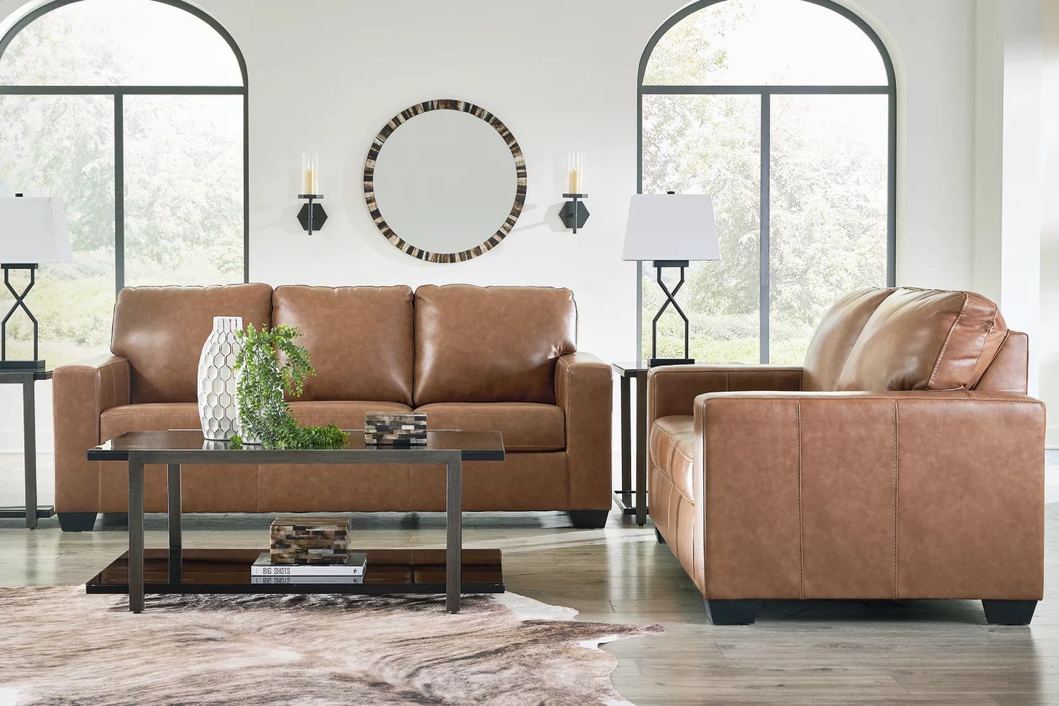 Bolsena Living Room Set In Caramel 55603U1
