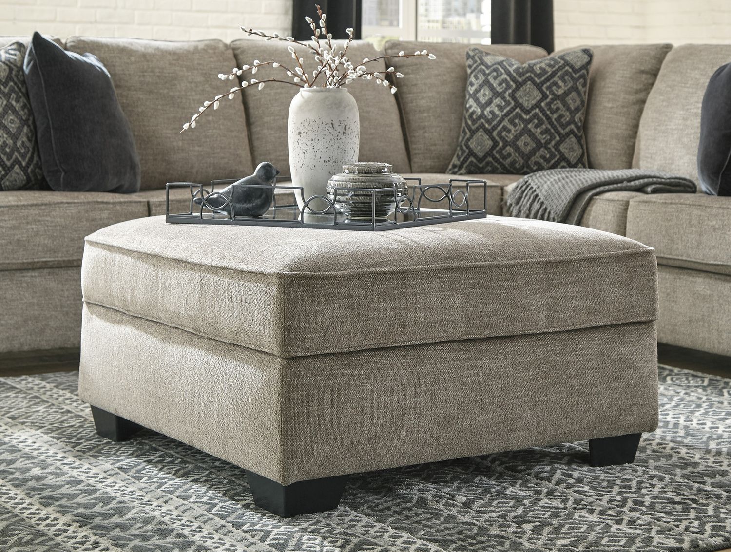 Bovarian Ottoman with Storage In Stone 5610311