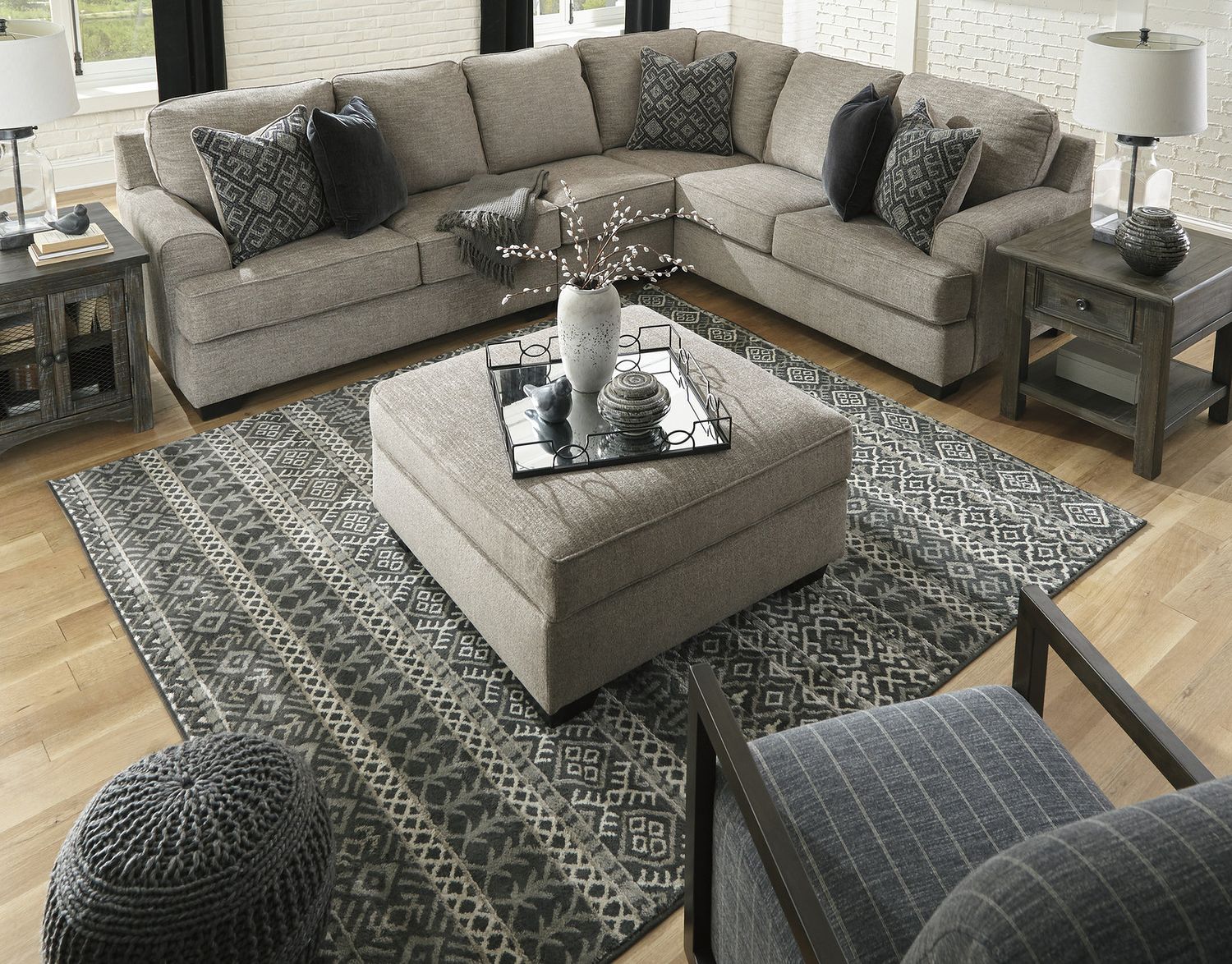 Bovarian Ottoman with Storage In Stone 5610311