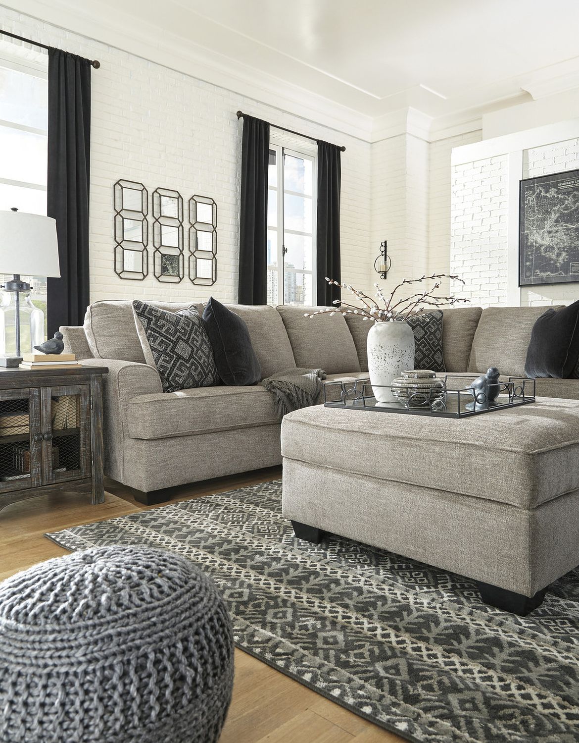 Bovarian Ottoman with Storage In Stone 5610311