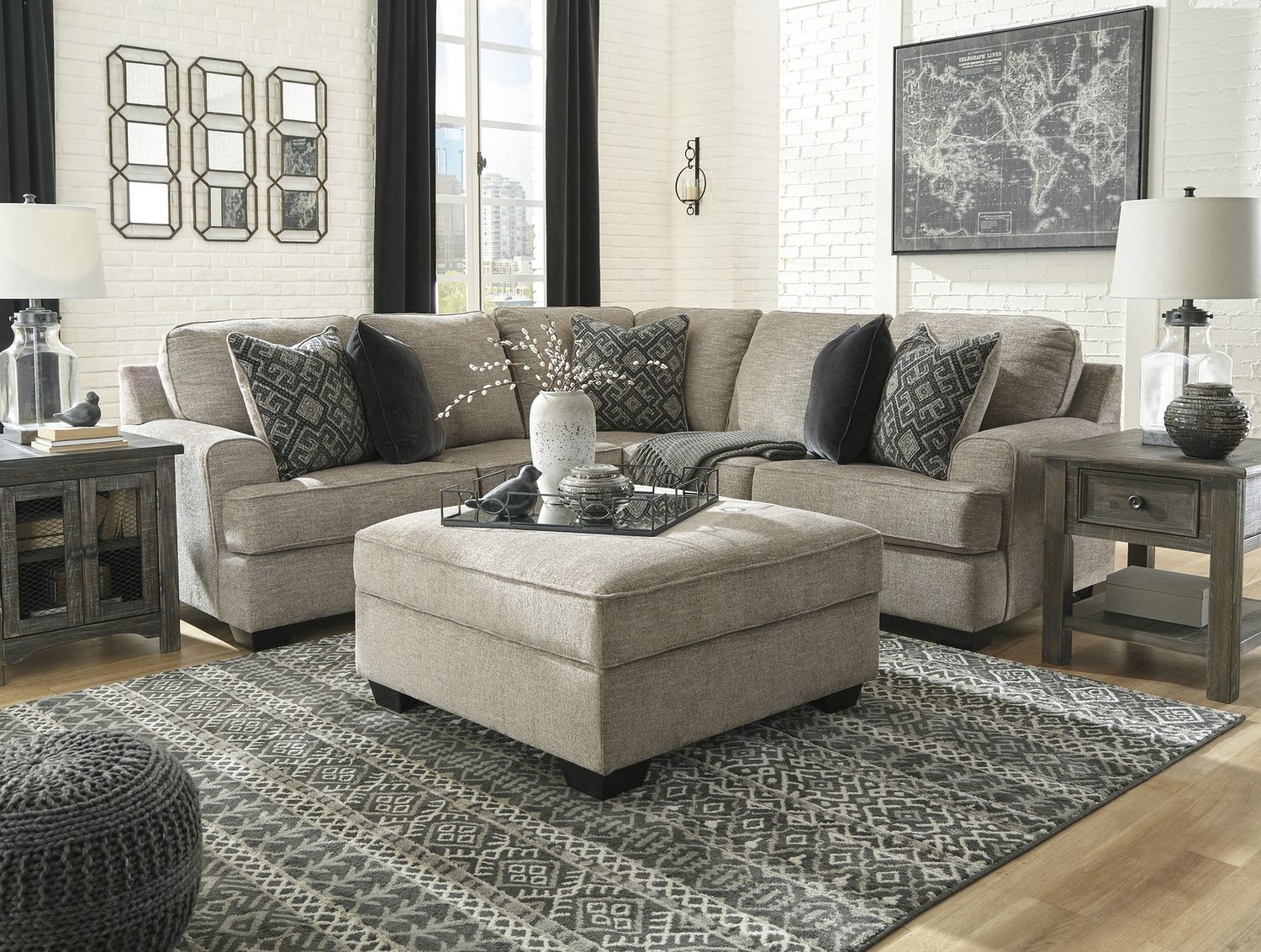 Bovarian Ottoman with Storage In Stone 5610311
