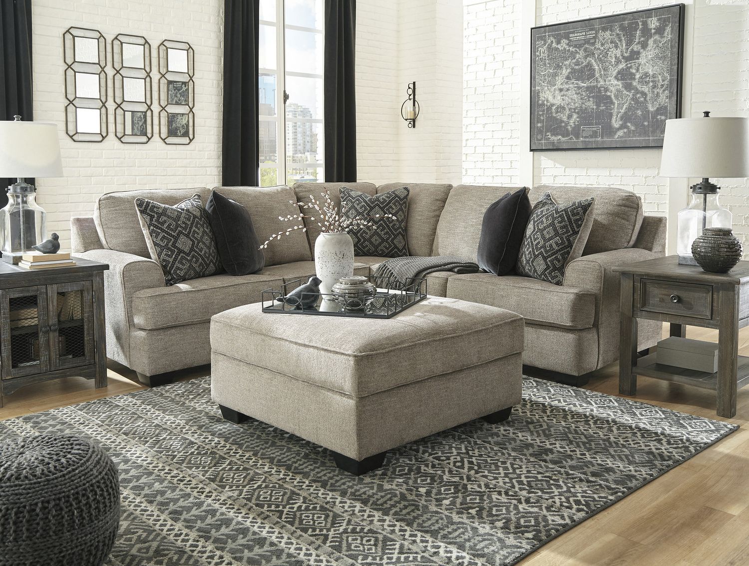 Bovarian 2-Piece RAF Sectional In Stone 56103S1