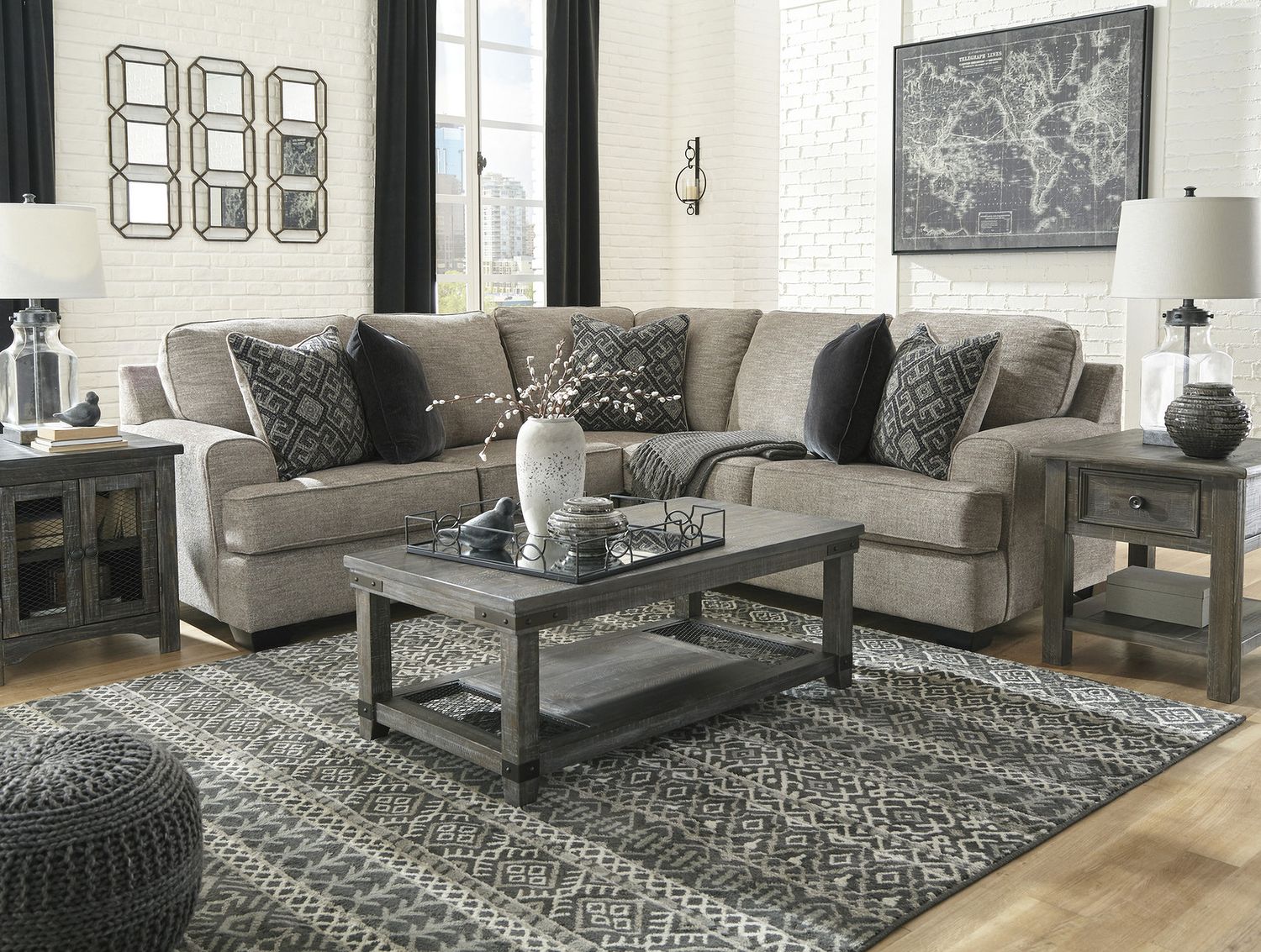 Bovarian 2-Piece RAF Sectional In Stone 56103S1