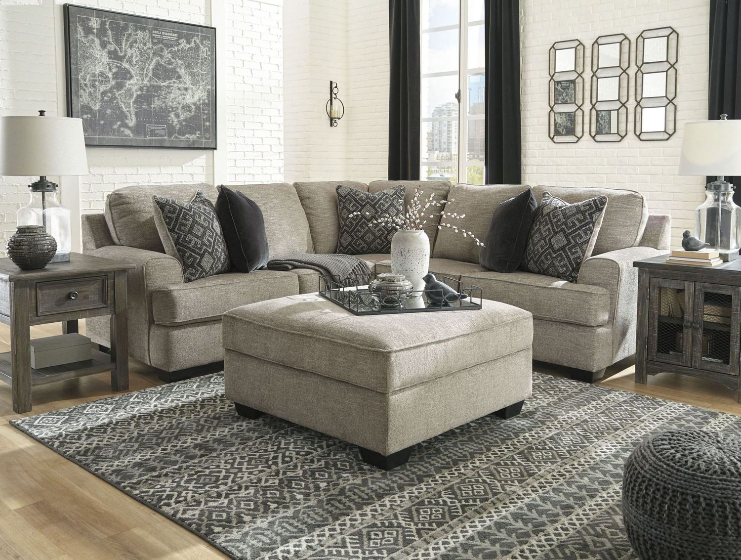 Bovarian 2-Piece LAF Sectional In Stone 56103S3