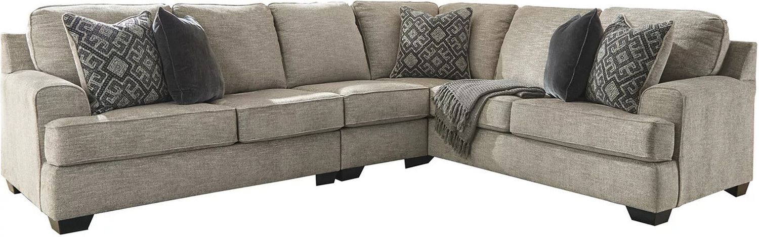 Bovarian 3-Piece Sectional with Ottoman In Stone 56103U2