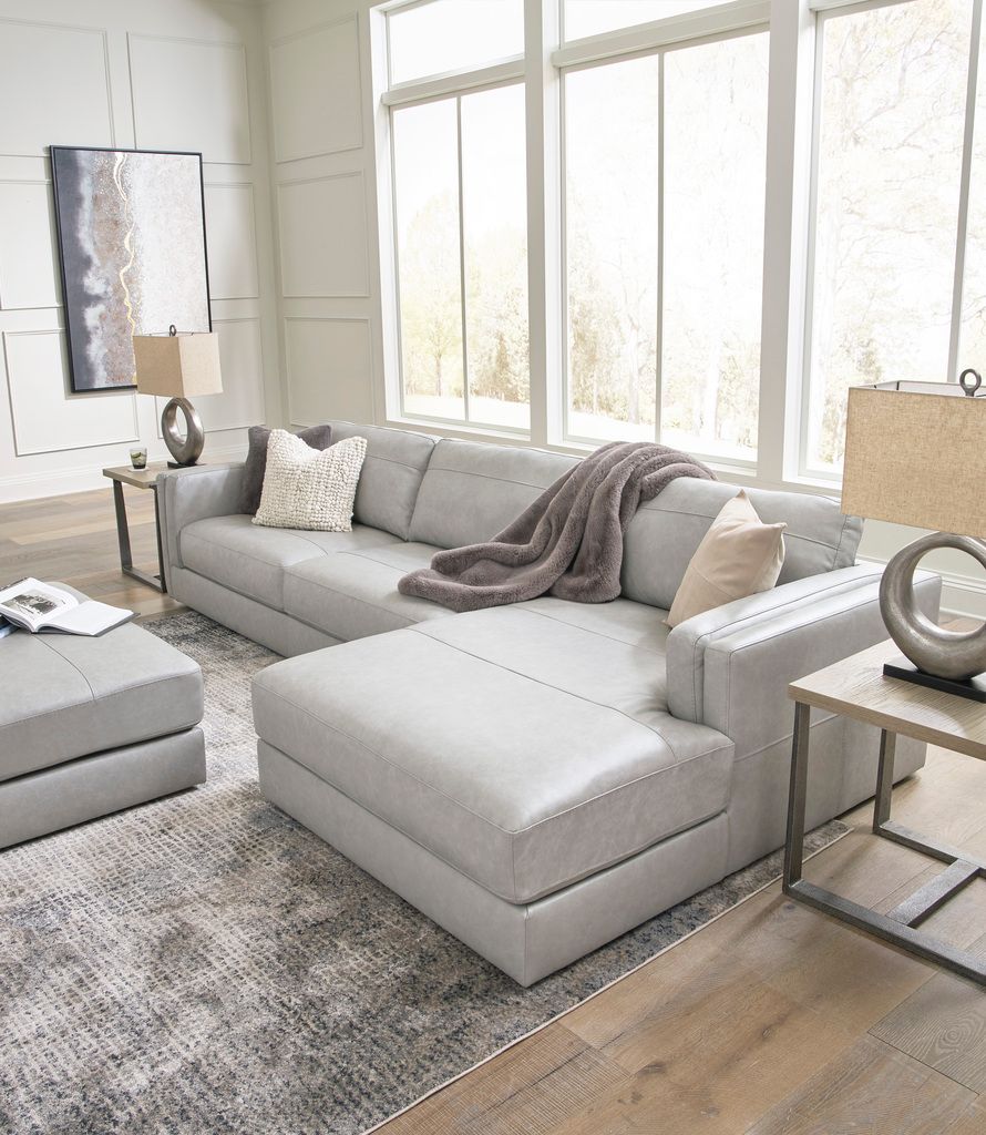 Amiata Oversized Accent Ottoman In Glacier 5740408