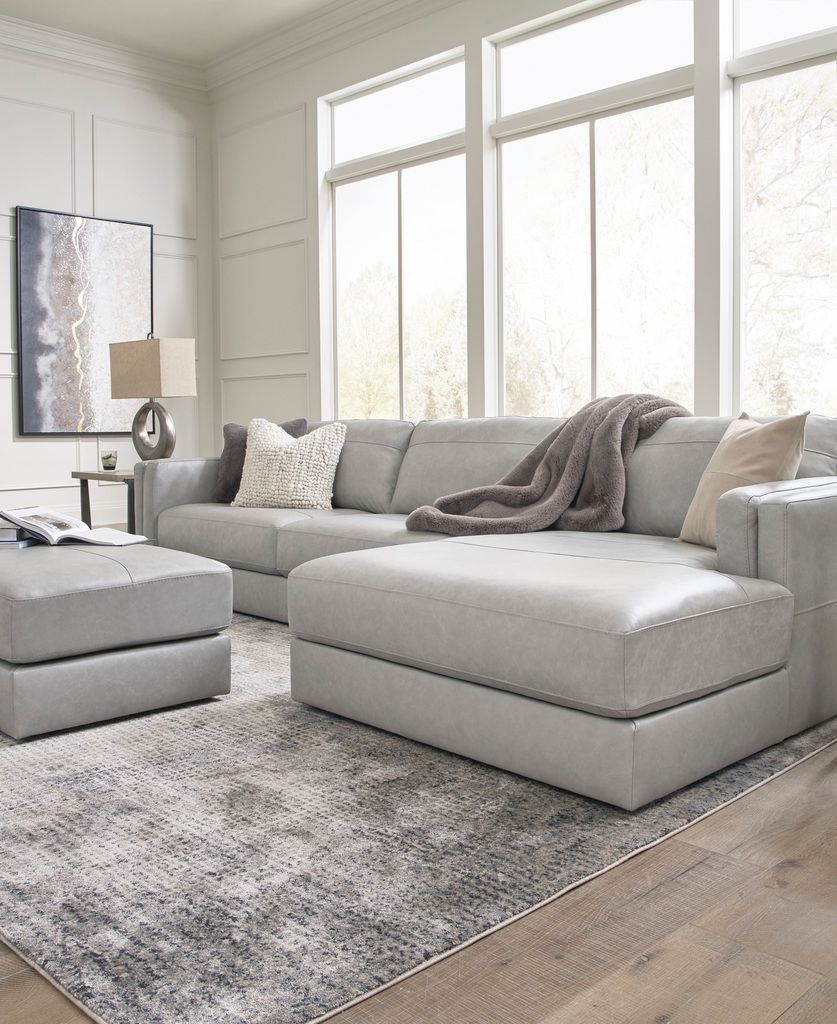 Amiata Oversized Accent Ottoman In Glacier 5740408