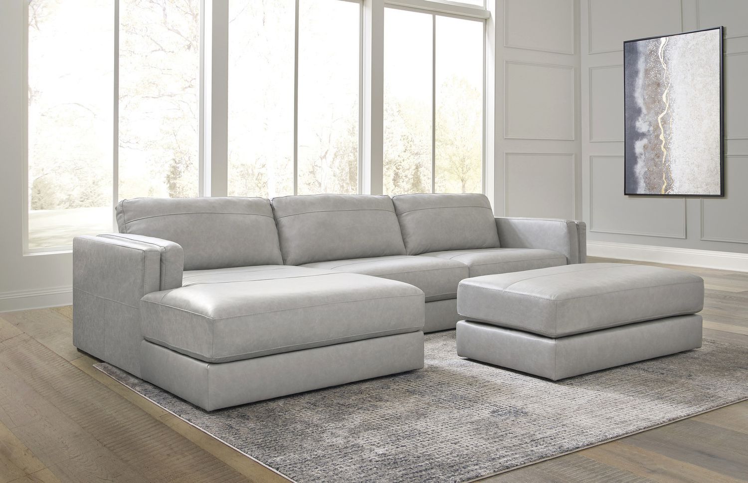 Amiata Oversized Accent Ottoman In Glacier 5740408