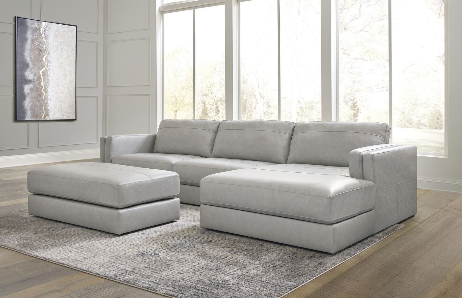 Amiata Oversized Accent Ottoman In Glacier 5740408
